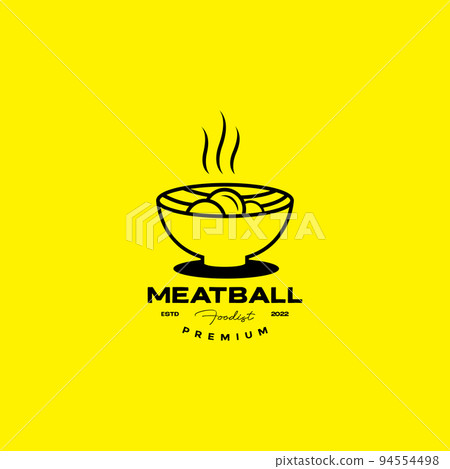 delicious meatball with bowl logo design 94554498
