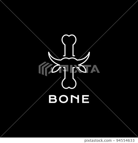 bone with cow face logo design 94554633