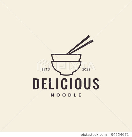 delicious noodle with bowl minimal logo design delicious noodle with bowl minimal logo design 94554671