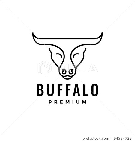 kawaii bufallo line logo design 94554722