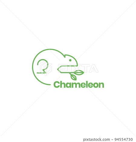 minimal animal chameleon logo design 94554730