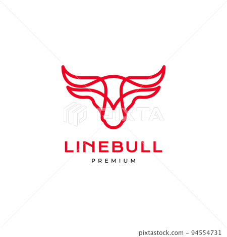 minimal head buffalo modern logo design 94554731