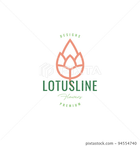 geometric lotus flower logo design-插圖素材 [94554740] - PIXTA圖庫
