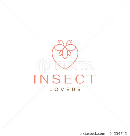 butterfly with love logo design vector 94554745