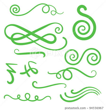 Green Swirls Swash Logo Ornament Designs Green Swirls Swash Logo Ornament Designs 94556967