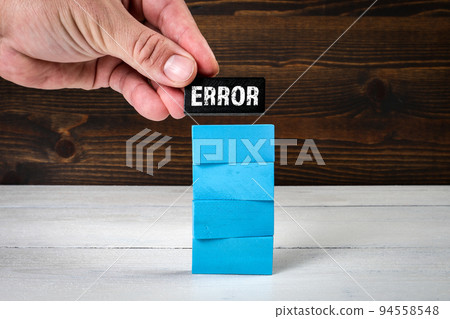 Error, Technology Concept. Text and colourful wooden blocks Error, Technology Concept. Text and colourful wooden blocks 94558548