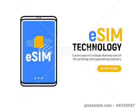 Esim technology digital card microchip phone gsm mobile vector concept. Esim technology Esim technology digital card microchip phone gsm mobile vector concept. Esim technology 94558587