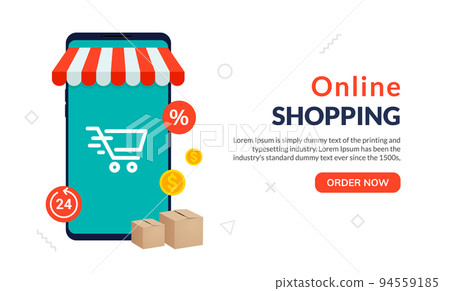 Online shop ecommerce store vector laptop. Buy cartoon flat digital online shop Online shop ecommerce store vector laptop. Buy cartoon flat digital online shop 94559185