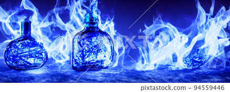 Abstract red Blue fire flames. fantasy Background 94559446