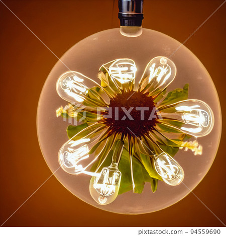 Natural energy concept. Light bulb with small plant inside. Eco green energy concept. 3d Natural energy concept. Light bulb with small plant inside. Eco green energy concept. 3d 94559690