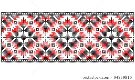 Vector illustration of Ukrainian folk seamless pattern ornament. Ethnic ornament. Vector illustration of Ukrainian folk seamless pattern ornament. Ethnic ornament. 94559810