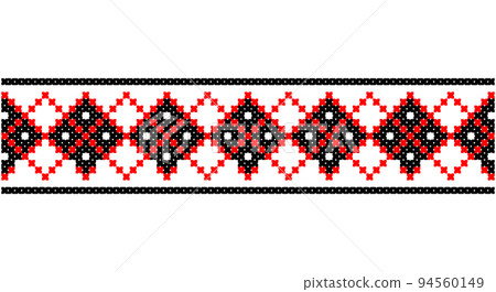 Ukrainian ethnic ornament, seamless pattern. Vector illustration. Slovenian Traditional Pattern Ornament. Belarusian pattern. 94560149