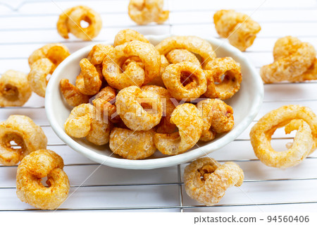Crispy pork rinds or pork snack. Crispy pork rinds or pork snack. 94560406