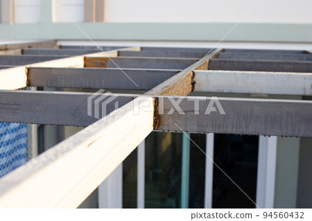 Steel roof structure. Build a room addition 94560432