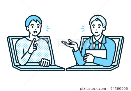 Illustration material of a business person who interacts online. 94560906