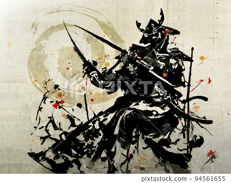 Samurai wielding two swords 94561655