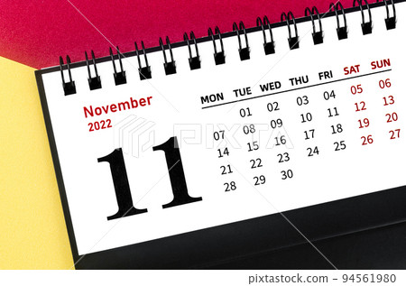 The November 2022 Monthly desk calendar for 2022 year on beautiful background. The November 2022 Monthly desk calendar for 2022 year on beautiful background. 94561980