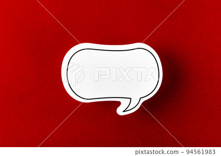 The Speech bubble with copy space communication talking speaking concepts, on red background. The Speech bubble with copy space communication talking speaking concepts, on red background. 94561983