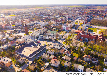 Panoramic view from the drone on the city Sroda Wielkopolska. Poland Panoramic view from the drone on the city Sroda Wielkopolska. Poland 94562294