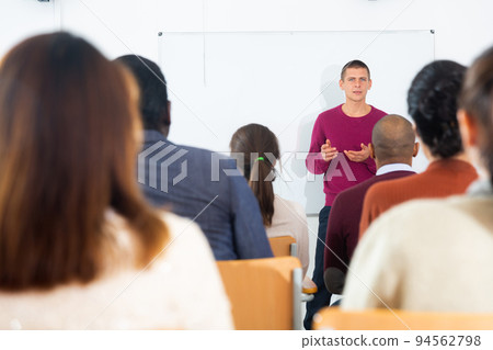 Teacher is giving lecture for students in class 94562798