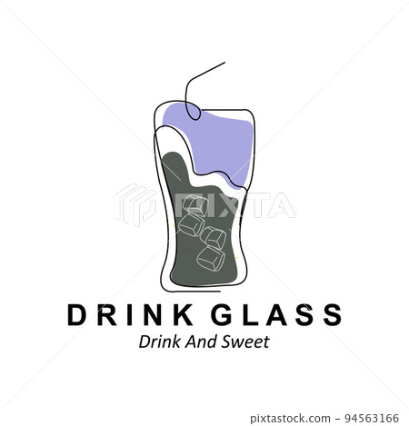 Drink Glass Logo Design, Vector Icon Illustration of Juice, Wine, and Coffee Drinks 94563166