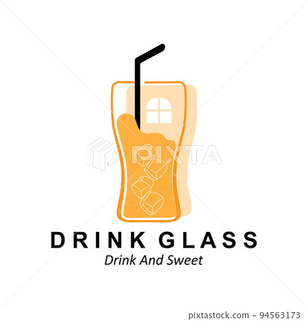 Drink Glass Logo Design, Vector Icon Illustration of Juice, Wine, and Coffee Drinks 94563173