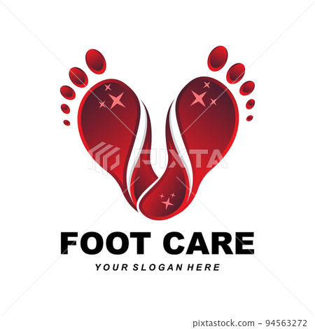 Foot Care Logo Design Health Illustration Woman Pedicure Salon Vector 94563272