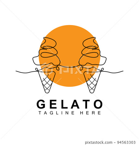 Ice Cream Gelato Logo Design, Sweet Soft Cold Food, Vector Brand Company Products 94563303