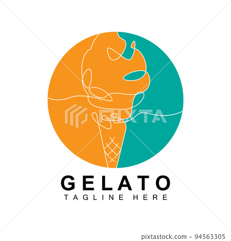 Ice Cream Gelato Logo Design, Sweet Soft Cold Food, Vector Brand Company Products 94563305