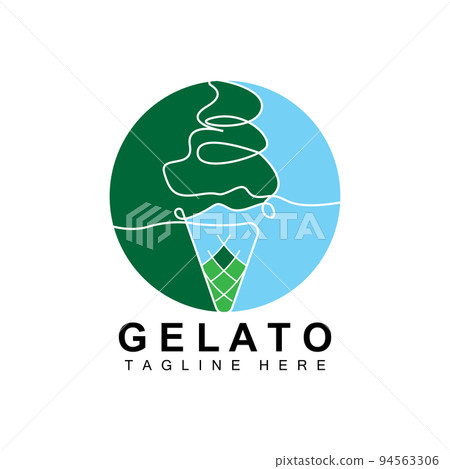 Ice Cream Gelato Logo Design, Sweet Soft Cold Food, Vector Brand Company Products 94563306