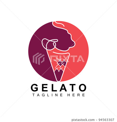 Ice Cream Gelato Logo Design, Sweet Soft Cold Food, Vector Brand Company Products 94563307
