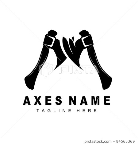 Ax Logo Design, War Tool Illustration and Woodcutter Vector 94563369