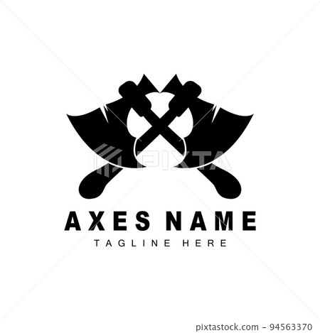 Ax Logo Design, War Tool Illustration and Woodcutter Vector 94563370