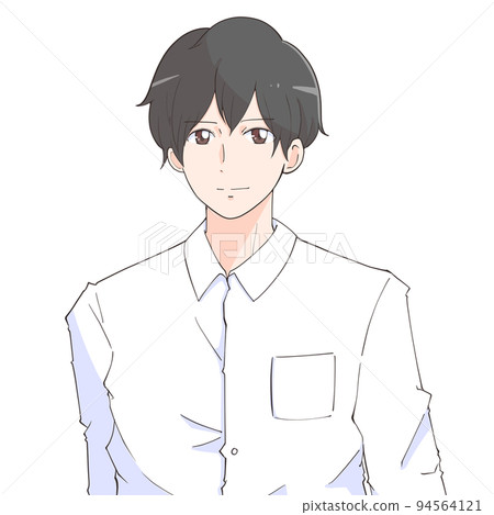穿著白襯衫的清爽男性插畫 94564121