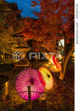 Autumn in Higashiyama, Kyoto Shorin-ji Temple, illuminated autumn leaves and Japanese umbrellas 94564350