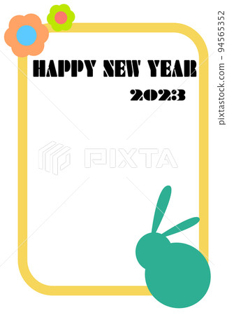 2023年萌兔新年賀卡素材 2023年萌兔新年賀卡素材 94565352