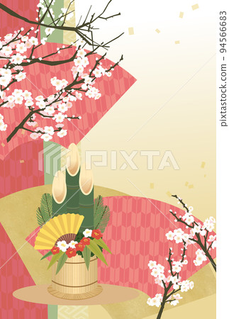 白梅花和門鬆的插圖 白梅花和門鬆的插圖 94566683