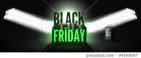 Black friday sale 80 percent discount poster template with spotlights Black friday sale 80 percent discount poster template with spotlights 94568097