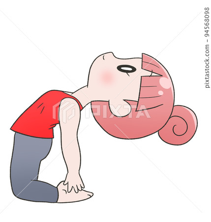 做瑜伽駱駝姿勢的婦女 做瑜伽駱駝姿勢的婦女 94568098
