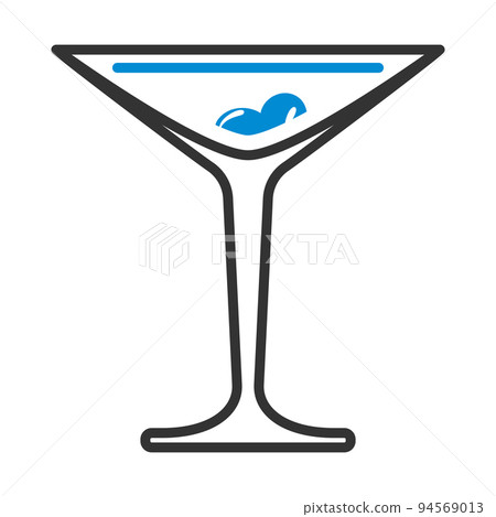 Icon Of Cocktail Glass With Olives 94569013