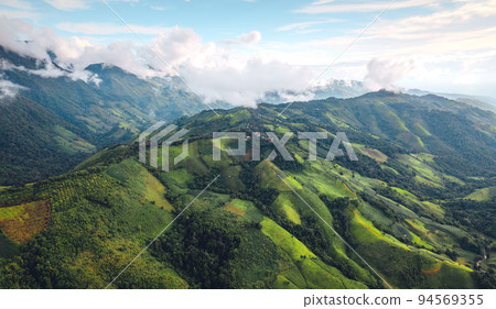 Green mountain valley nan thailand,green mountain fields with blue sky 94569355