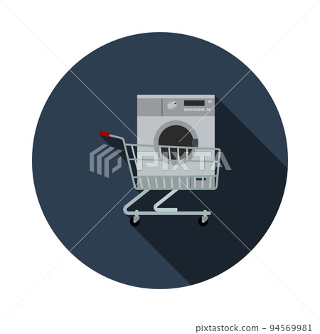 Shopping Cart With Washing Machine Icon Shopping Cart With Washing Machine Icon 94569981