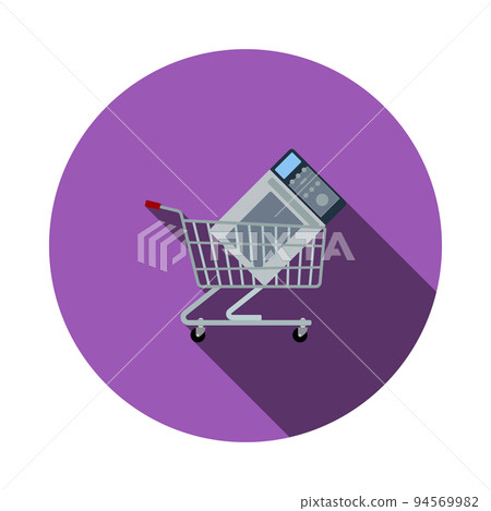Shopping Cart With Microwave Oven Icon Shopping Cart With Microwave Oven Icon 94569982