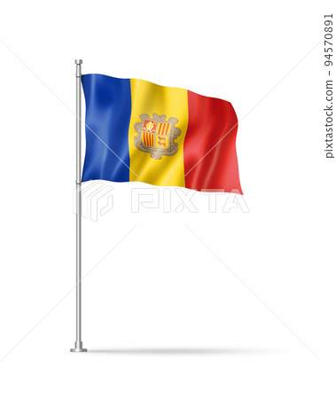 Andorran flag isolated on white 94570891
