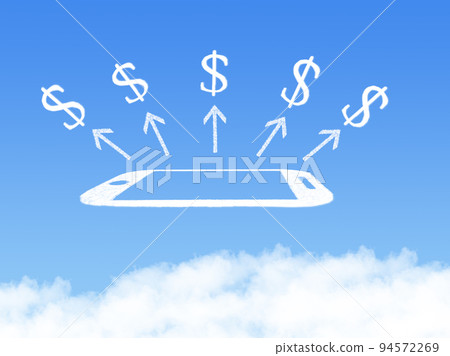 Cloud Computing Concept.mobile phone make money cloud shape Cloud Computing Concept.mobile phone make money cloud shape 94572269
