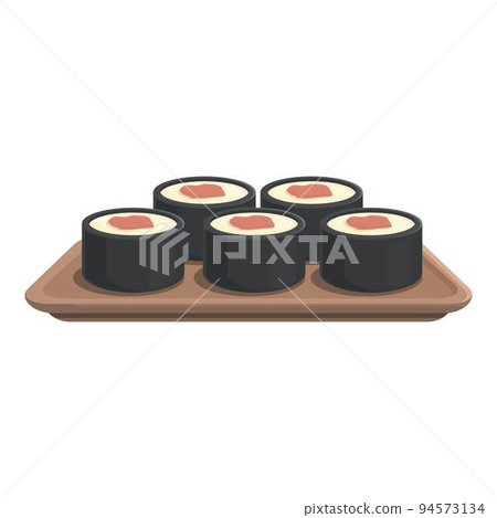 Sushi roll icon cartoon vector. Asian plate. Oden cuisine Sushi roll icon cartoon vector. Asian plate. Oden cuisine 94573134
