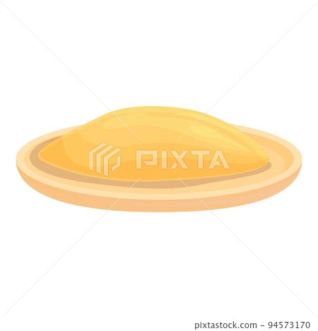 Yellow asian food icon cartoon vector. Japan plate. Oden cuisine Yellow asian food icon cartoon vector. Japan plate. Oden cuisine 94573170