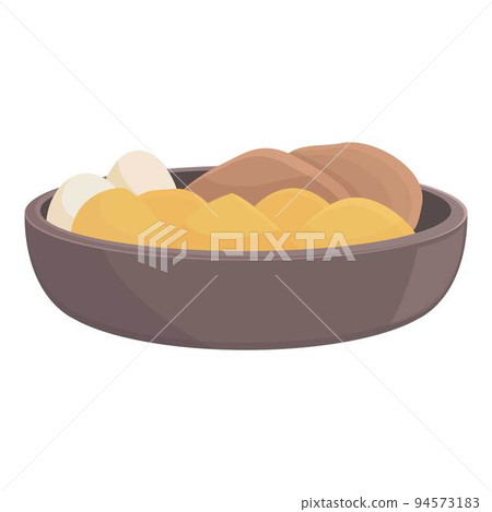 Egg food menu icon cartoon vector. Japan plate. Tempura ramen Egg food menu icon cartoon vector. Japan plate. Tempura ramen 94573183