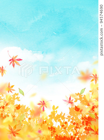 Autumn leaves season background material 94574690