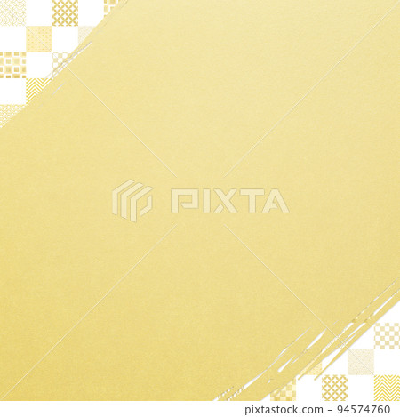 Japanese style material with gold leaf and checkered pattern 94574760